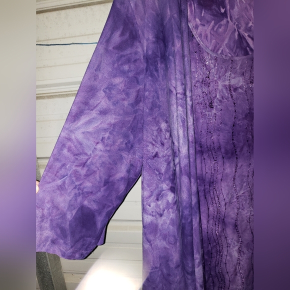 3X Plus Size 26/28 Catherines Purple dressy comfy 2fer top shirt women's 💜 work - Picture 4 of 5